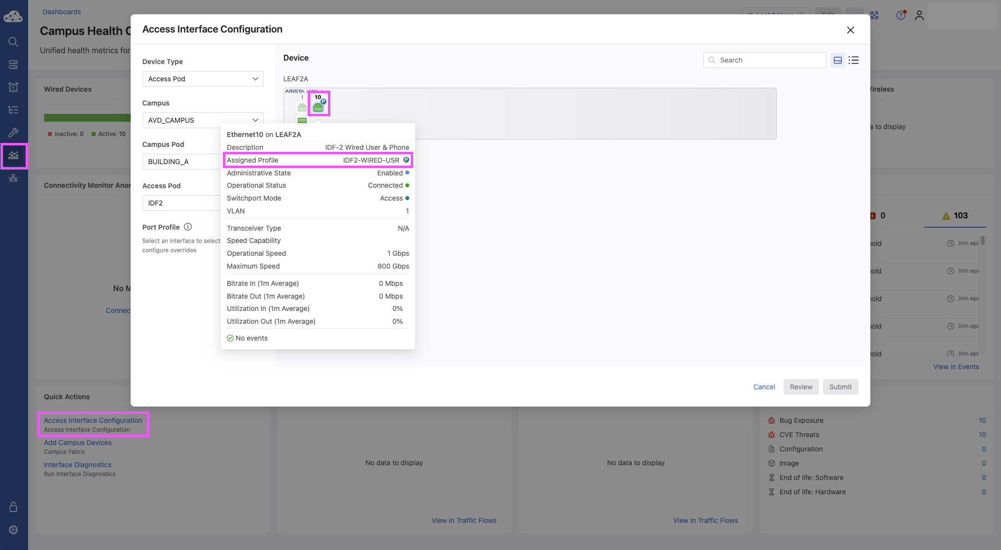 Campus Health Quick Actions